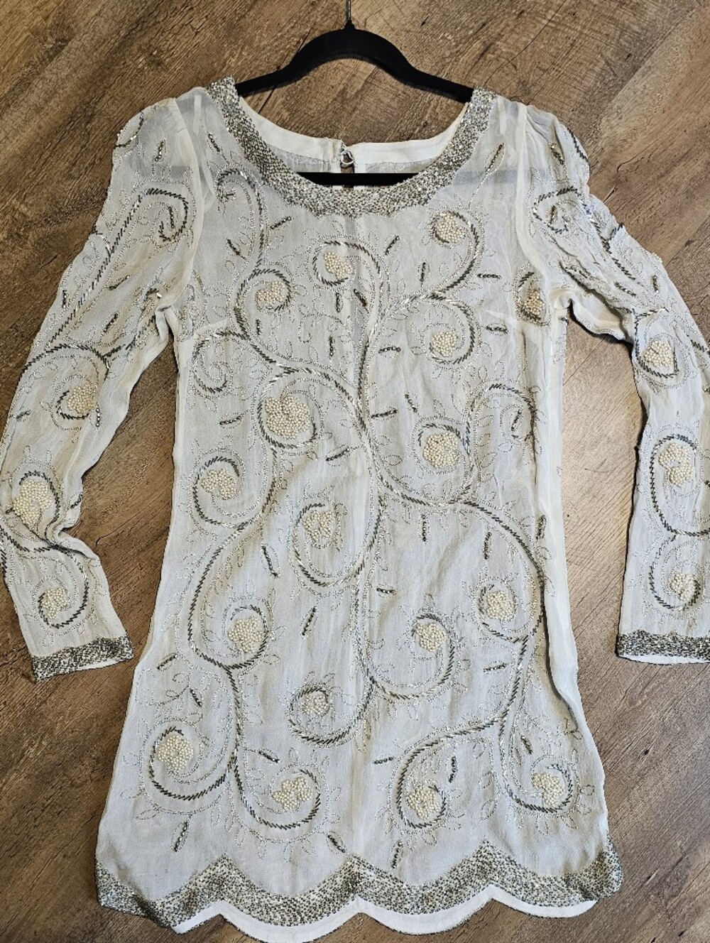 Free People Embroidered Beaded White Dress